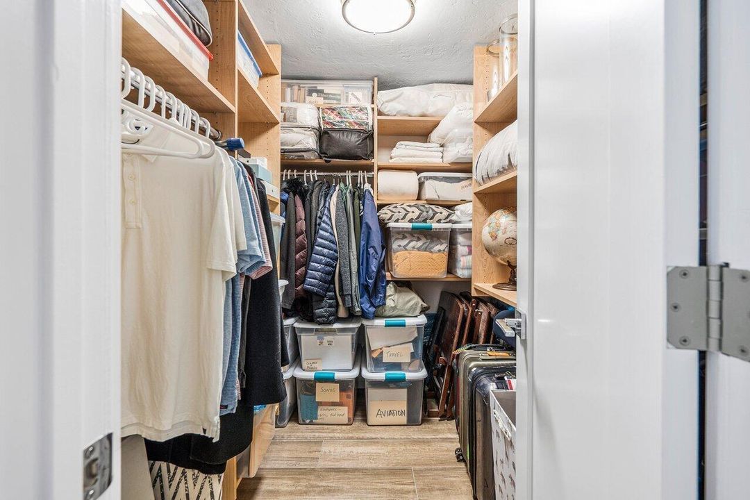 spacious walk in closet