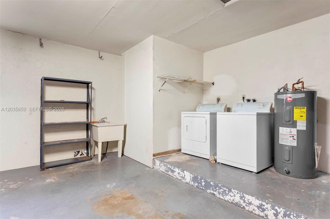 Laundry inside the Garage