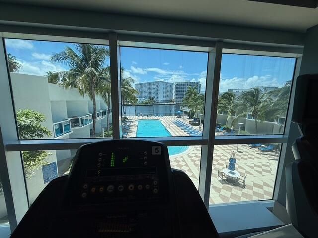 pool views From treadmill