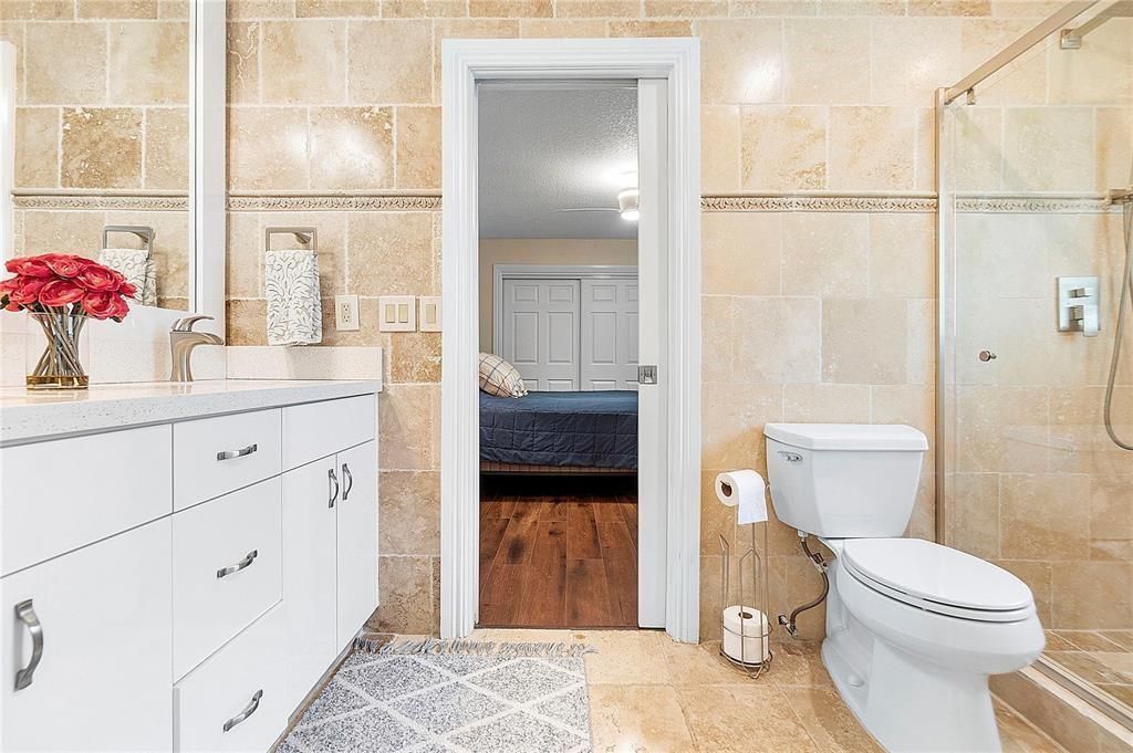 Jack and Jill bathroom.