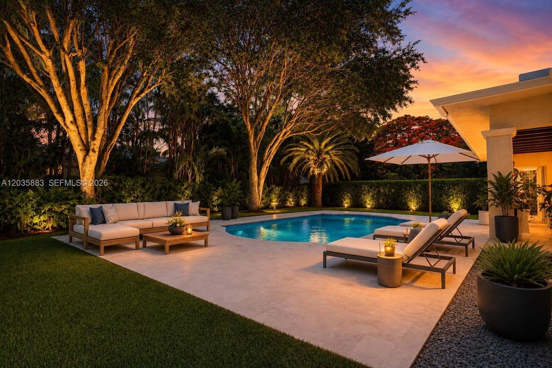 Virtual twilight and furnished photo