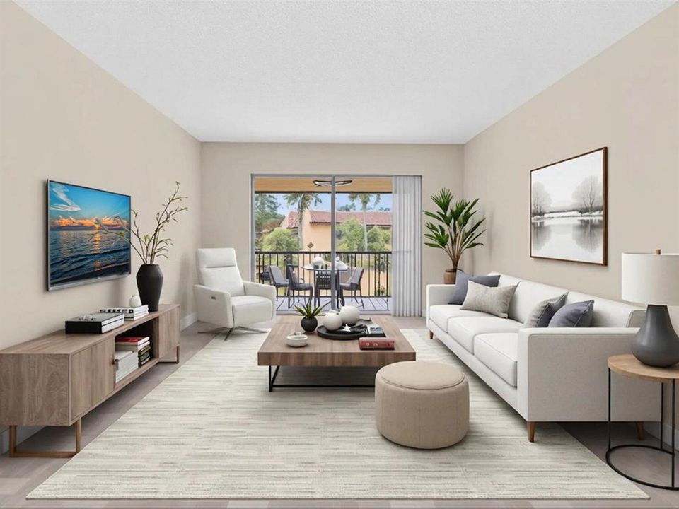 Virtually Staged Living Room
