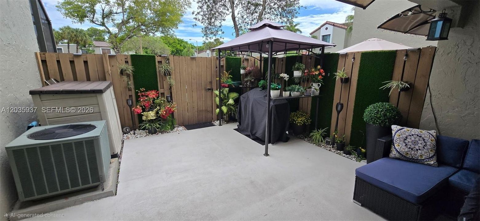 It provides access to the parking area.