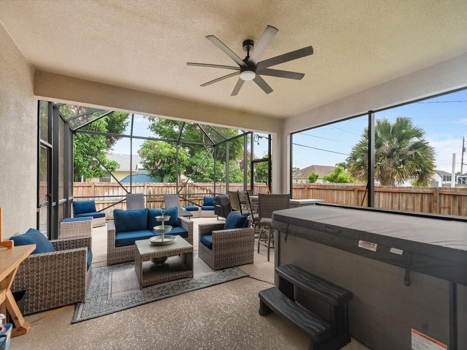 covered patio and spa