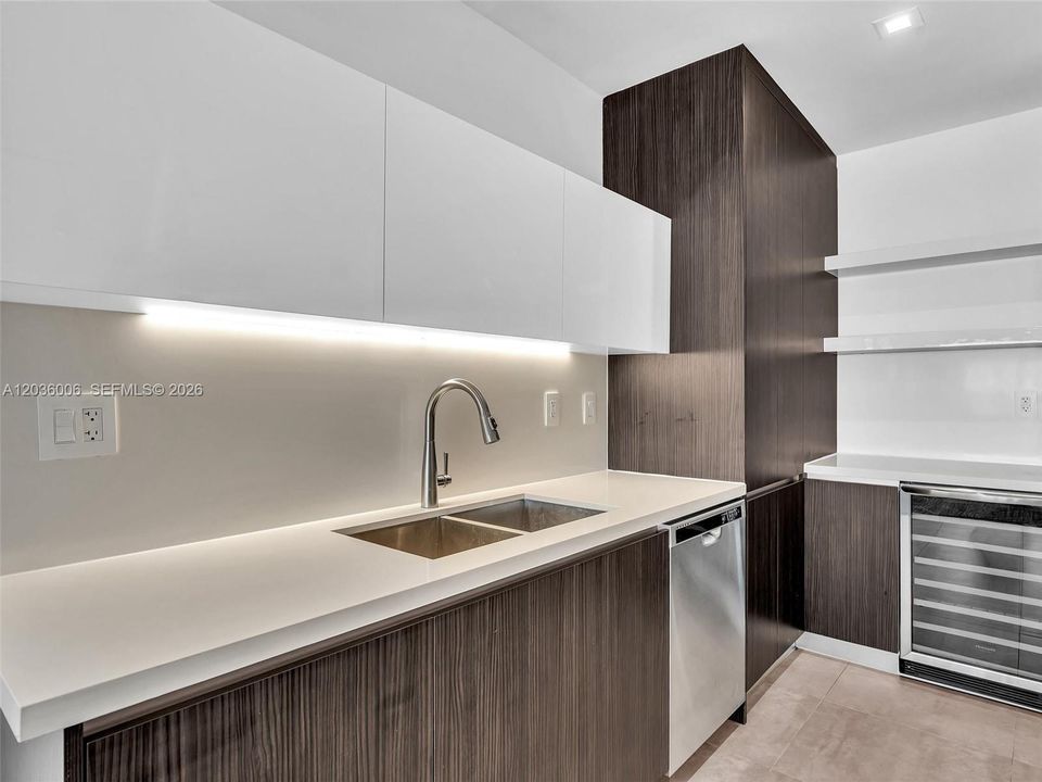 Custom kitchen with island.