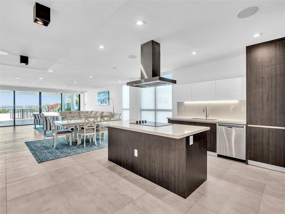 Custom kitchen with island.