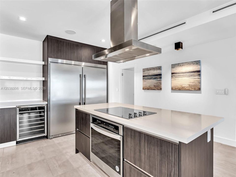 Custom kitchen with island.