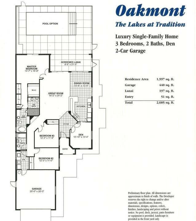 Oakmont Floor plan