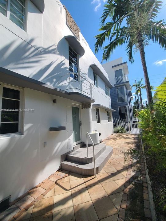 Pathway to the building entry