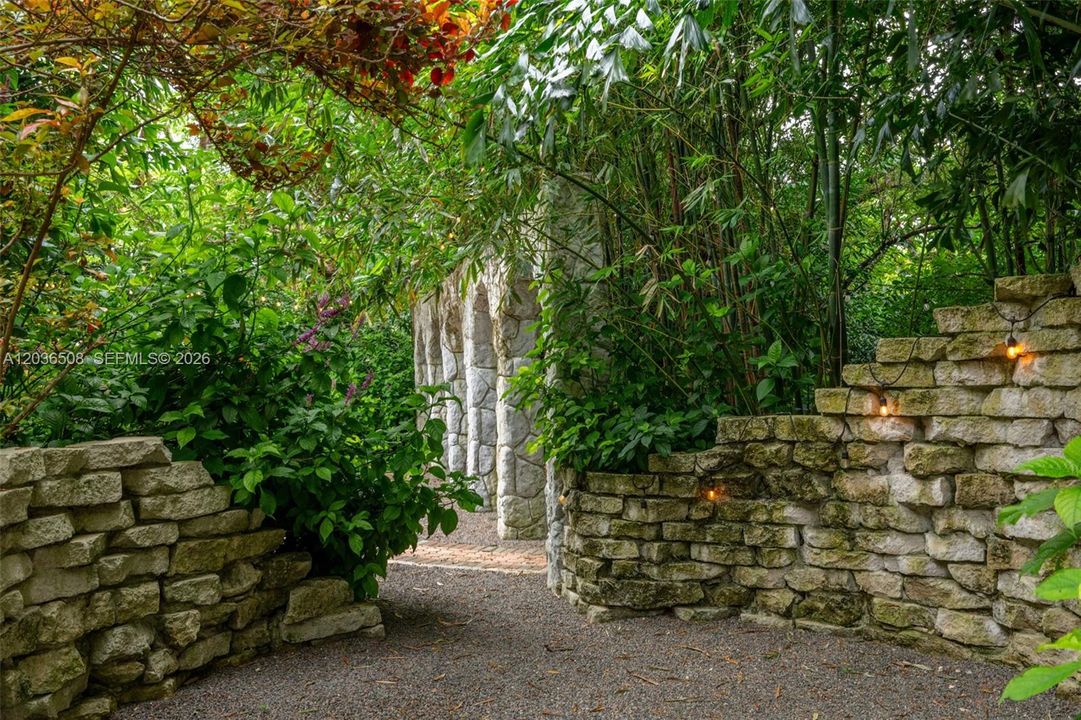 Turret stone wall for photo backdrop