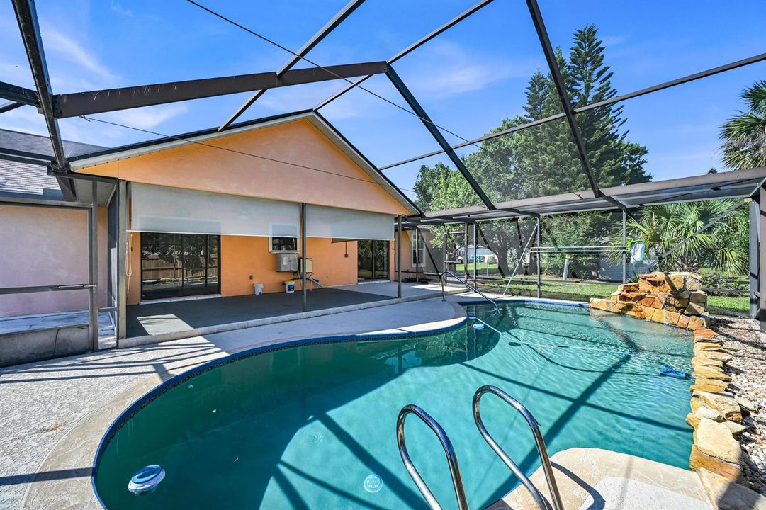 Screened in pool area