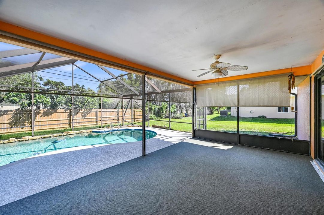 Screened in pool area