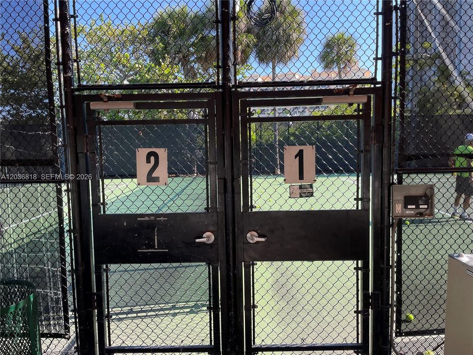 Two Fully Lighted Tennis Courts