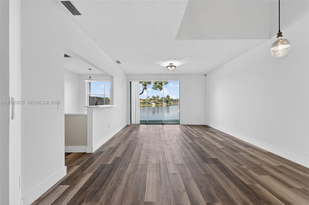(Family room and kitchen view)