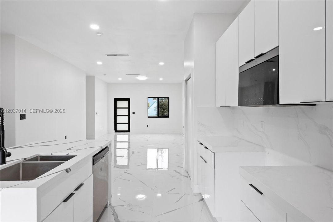 View of the Living/Dining area from the kitchen.