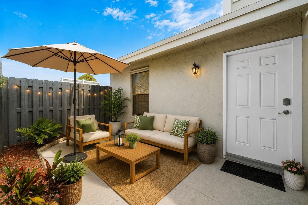 Porch virtually staged