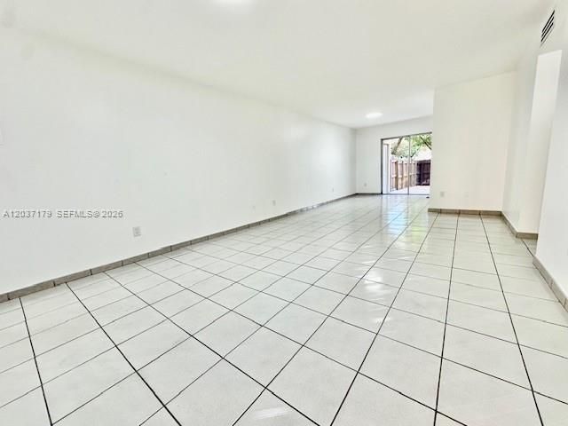 Entry, living room, dining