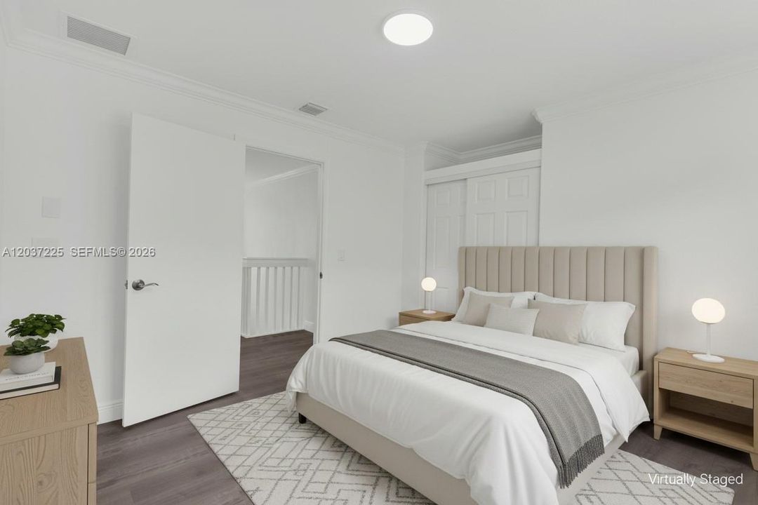 Bedroom virtually staged
