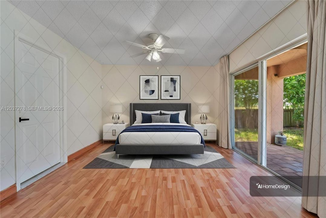 Master bedroom virtually stage