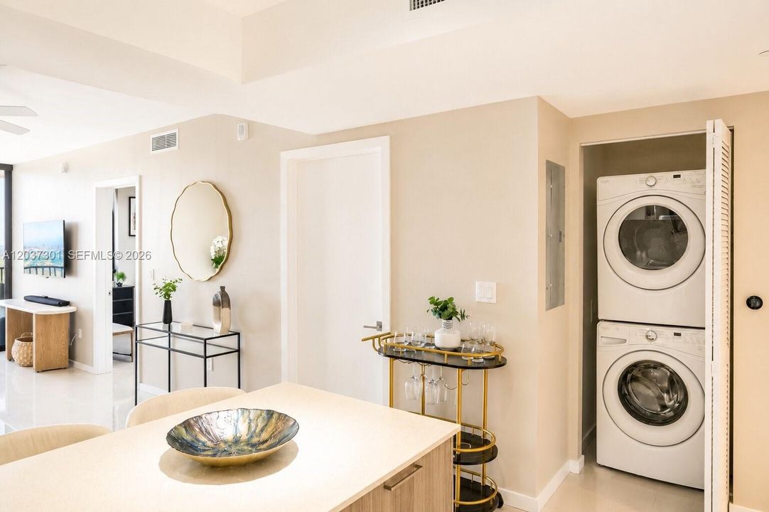 Convenient laundry inside the unit