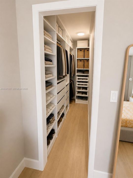 Organized closet space