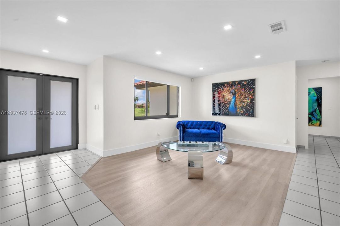 Living room area in the entry of home.