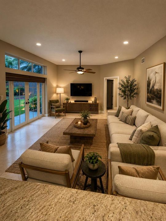 virtually staged family room concept