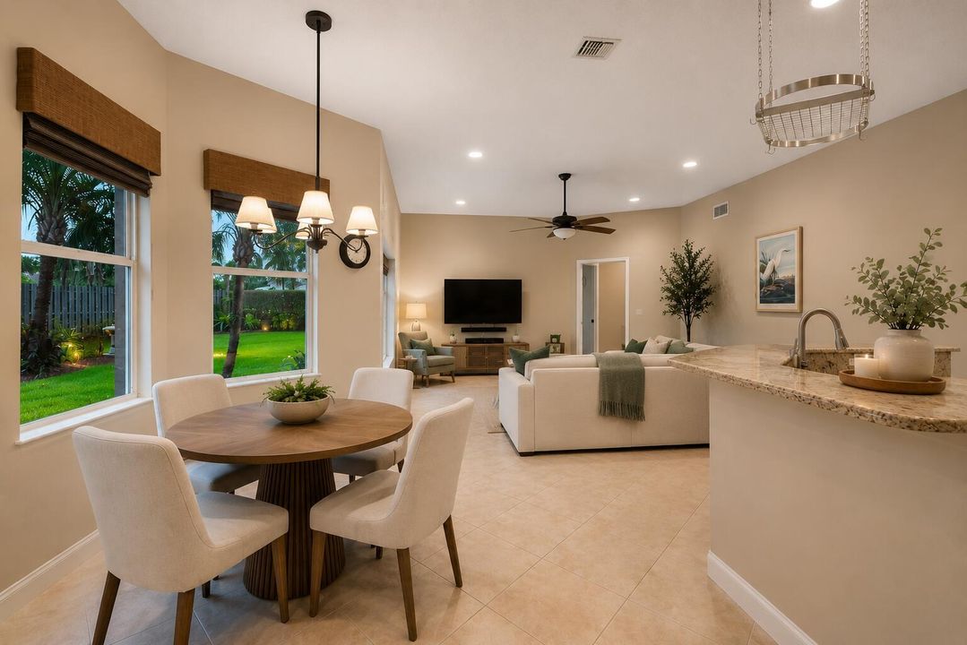 virtually staged kitchen breakfast area