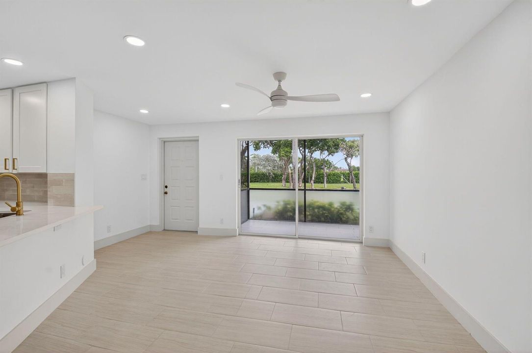 living room empty facing porch