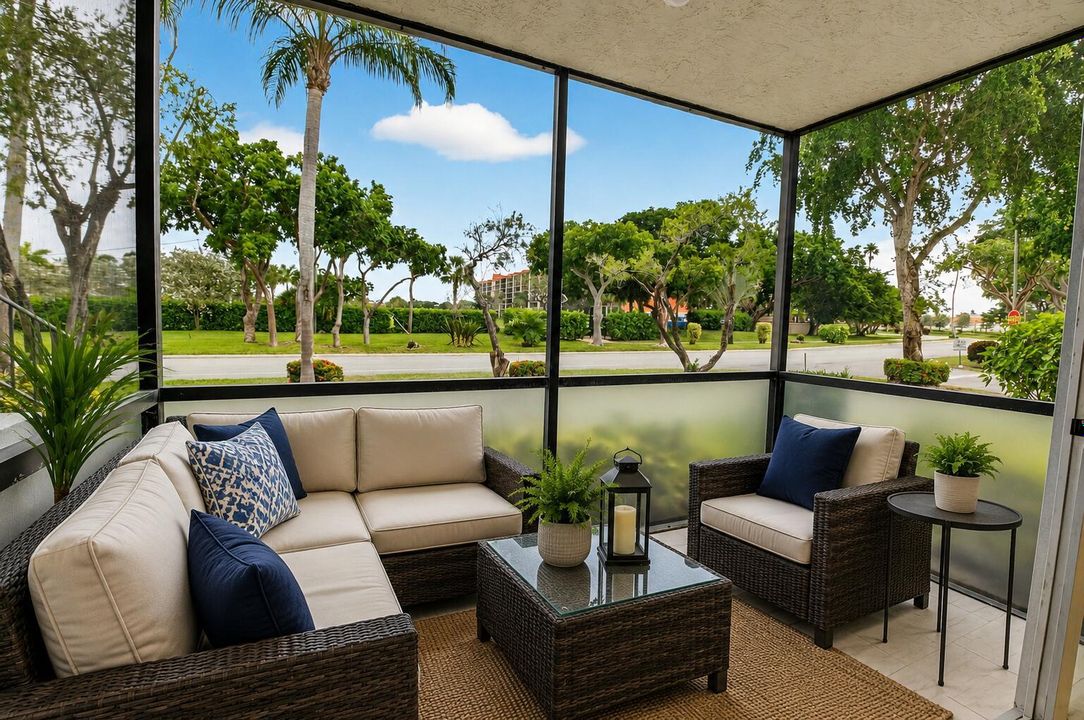 porch with furniture