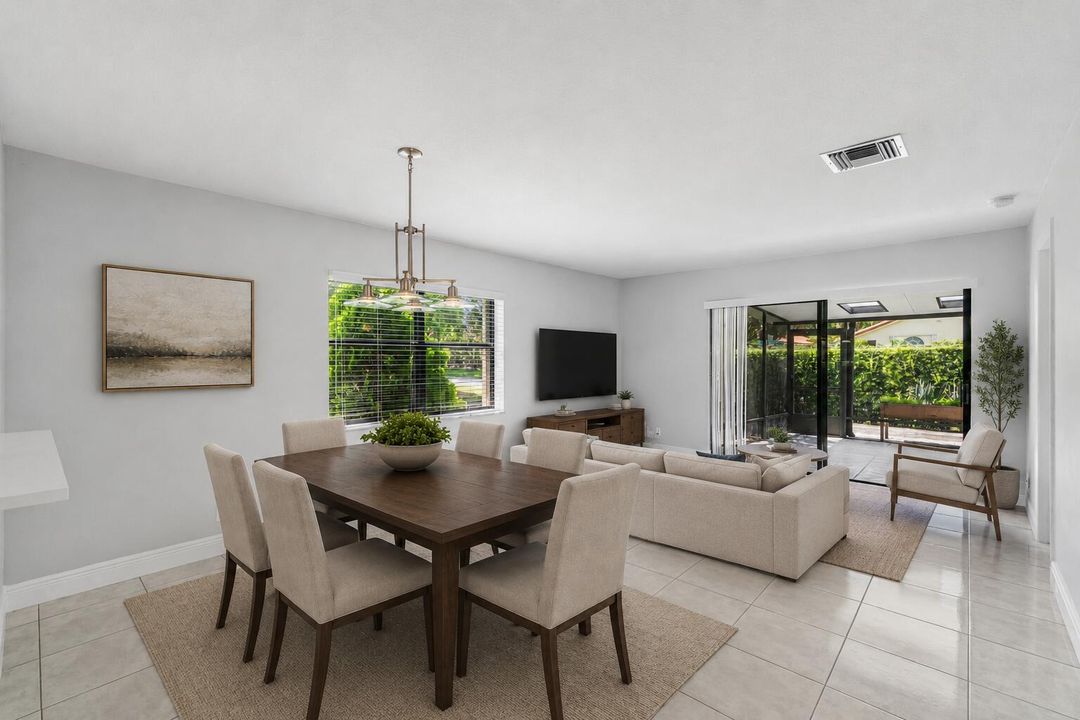 Virtually Staged Living and Dining Area