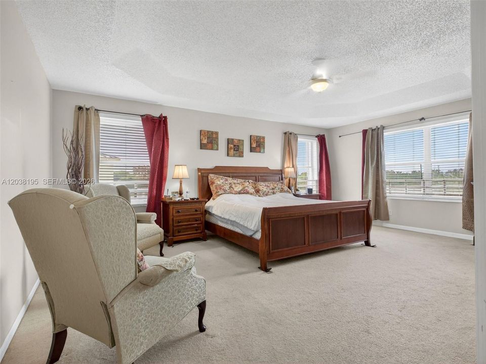 Extra large Primary Bedroom with 2 walk in closets
