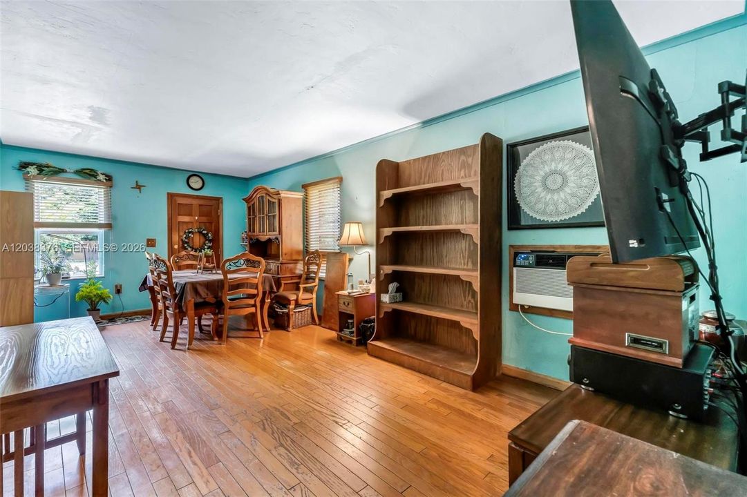 Living room and dining room