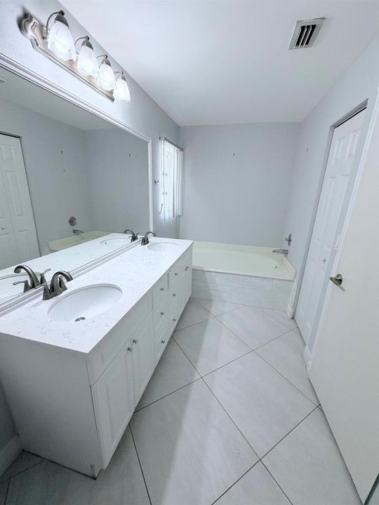 Master bath with soaking tub