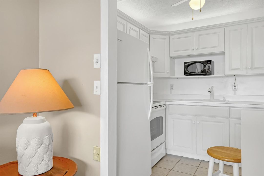 White Kitchen and microwave shelf