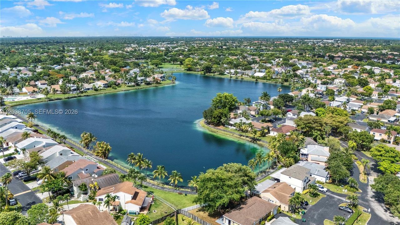 Community lake with walking trail