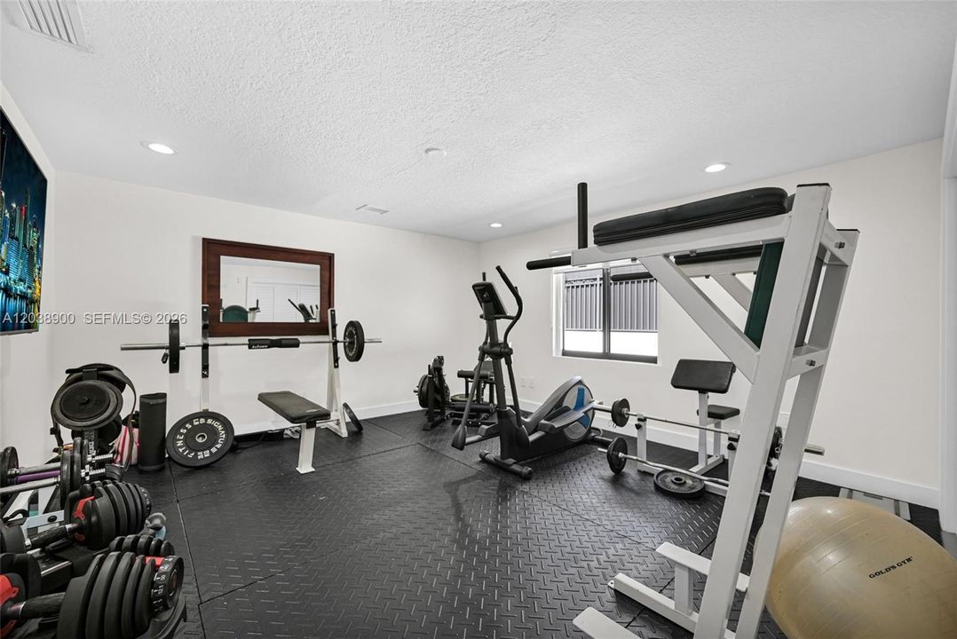 Bedroom Set Up as Exercise Room