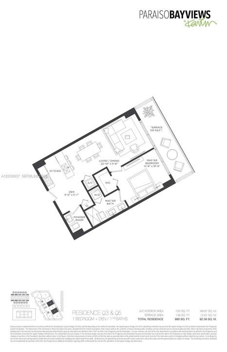 En Renta: $3,350 (1 camas, 1 baños, 750 Pies cuadrados)