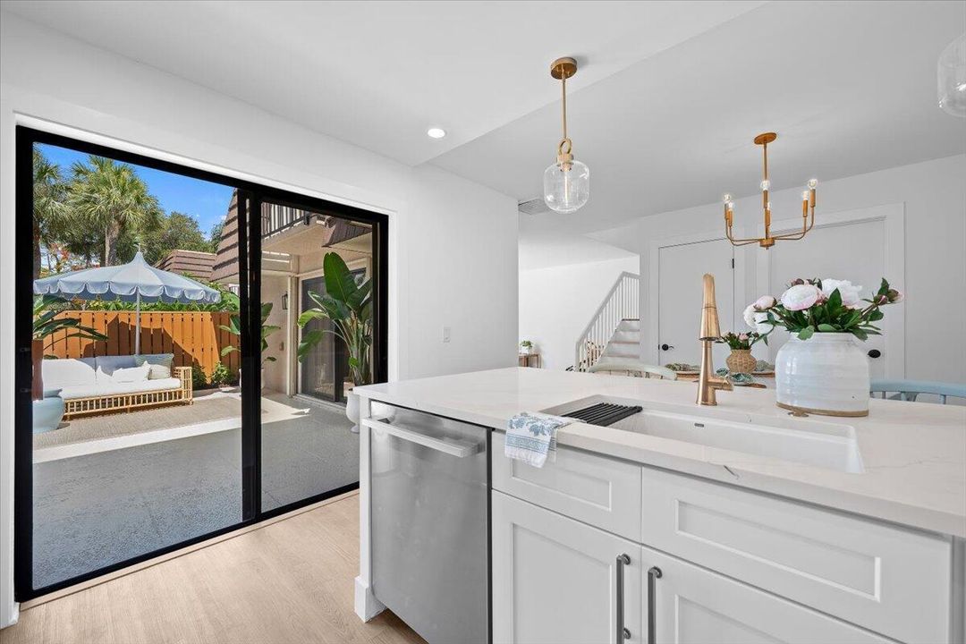 Kitchen view to patio area