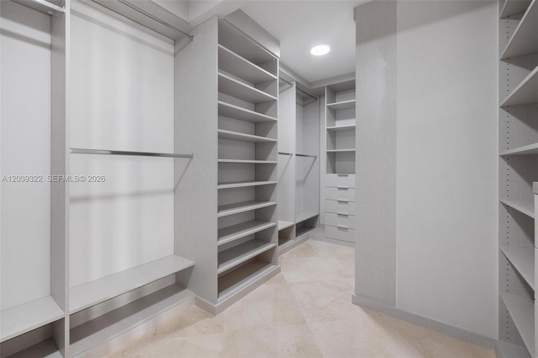 Extra large closet in master bedroom