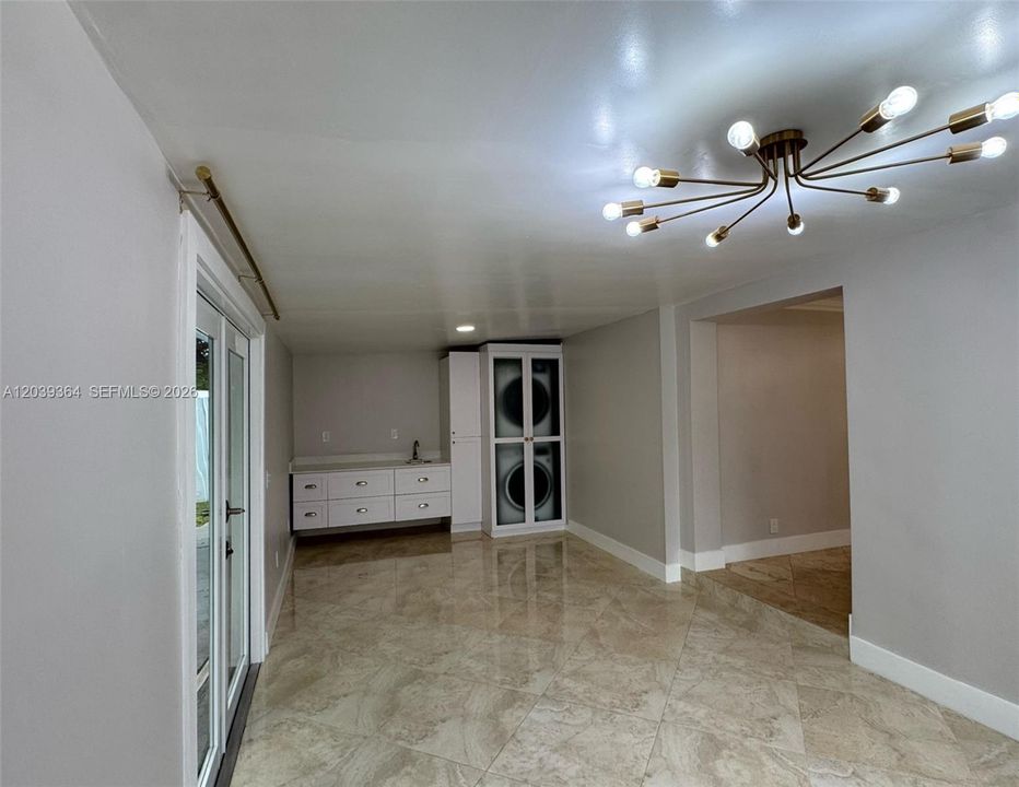 family room/ wet bar/laundry