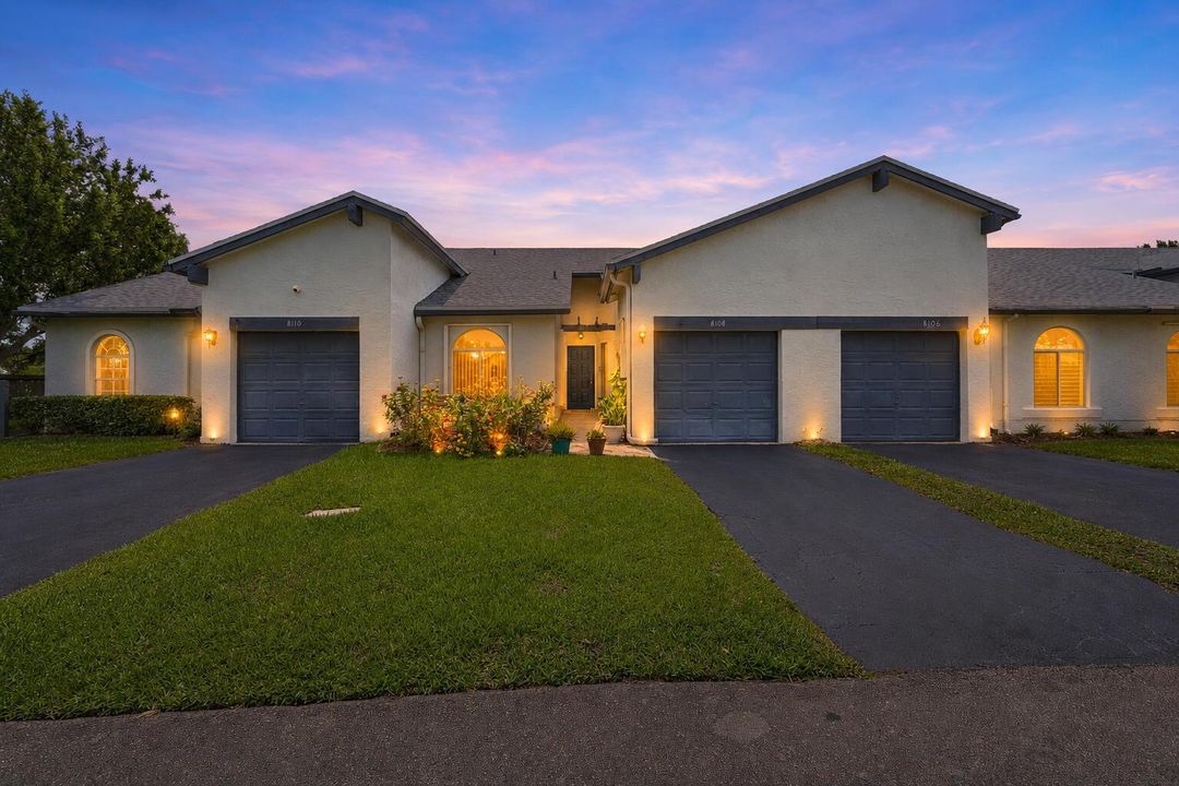 Twilight exterior front view