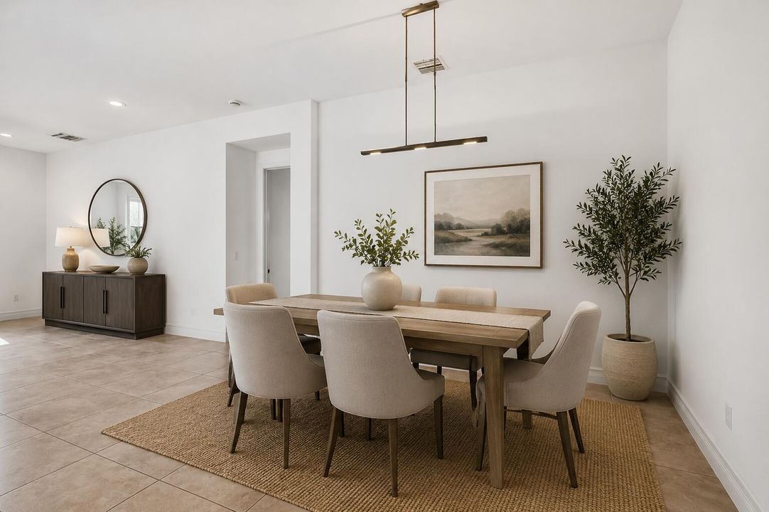 dining room staged