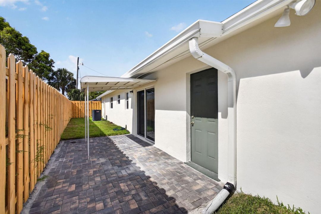 Covered paver brick patio