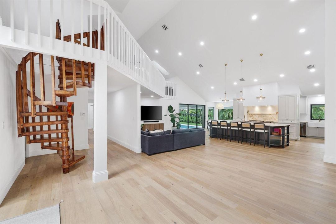 Kitchen and family room