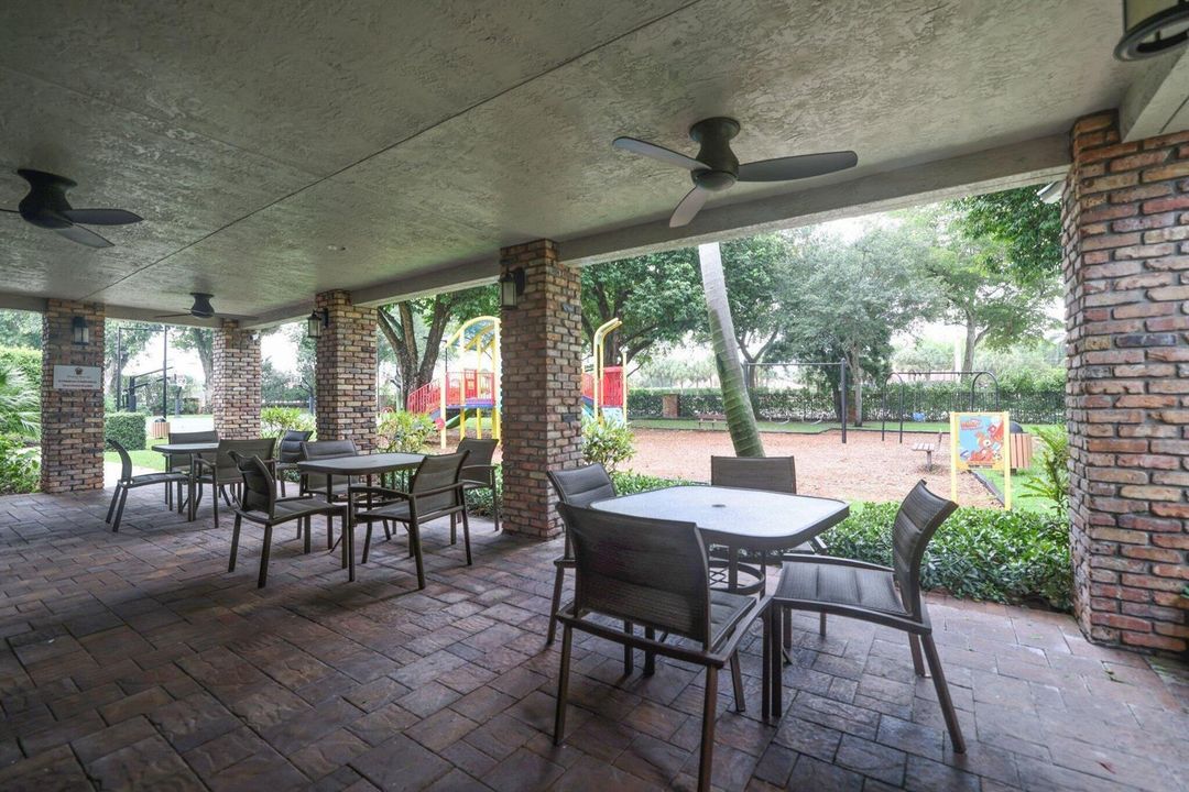 Outdoor tables at clubhouse