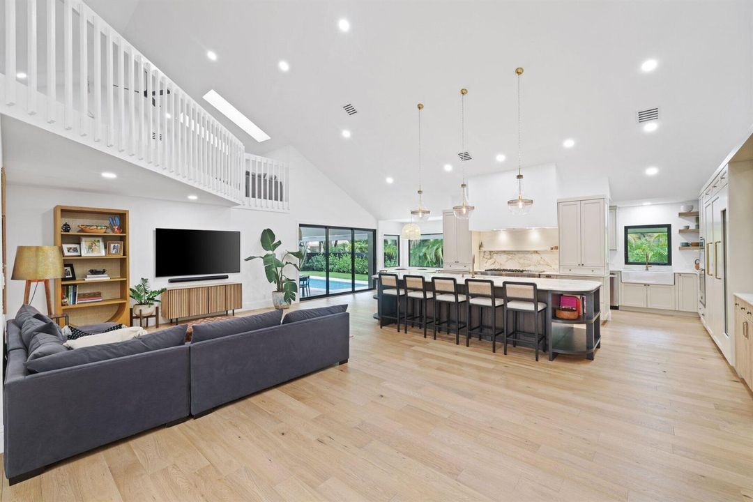 Kitchen and family room