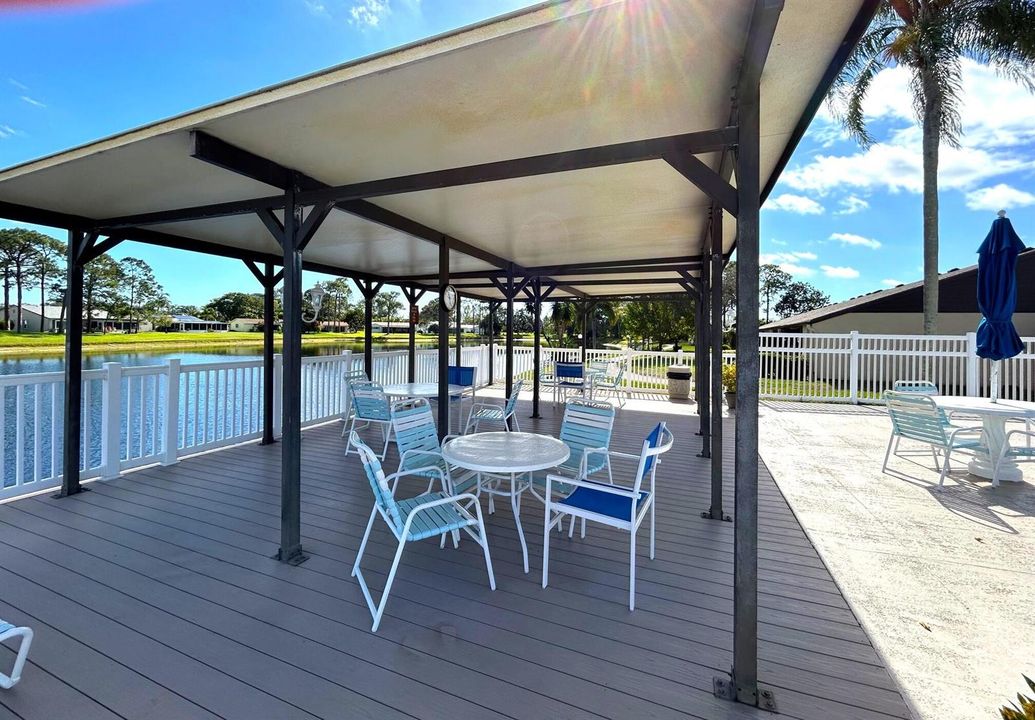 COVERED SEATING IN POOL AREA