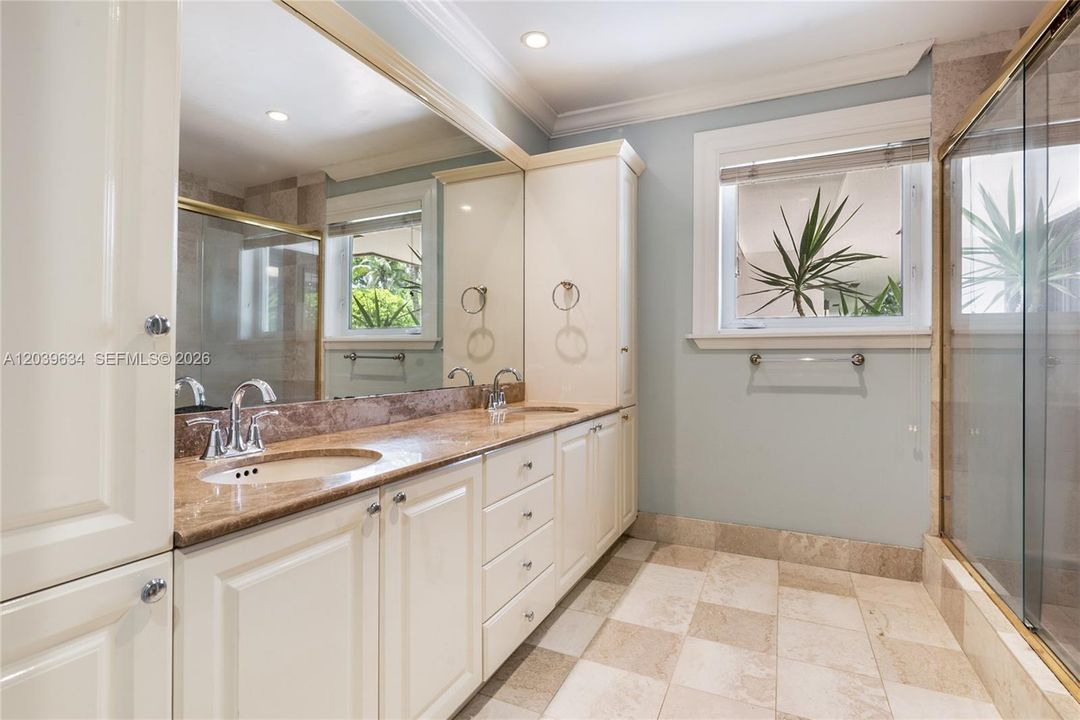 Double sink and bath shower combo