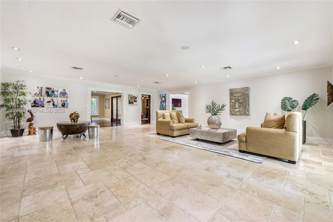 Expansive Living and dining areas